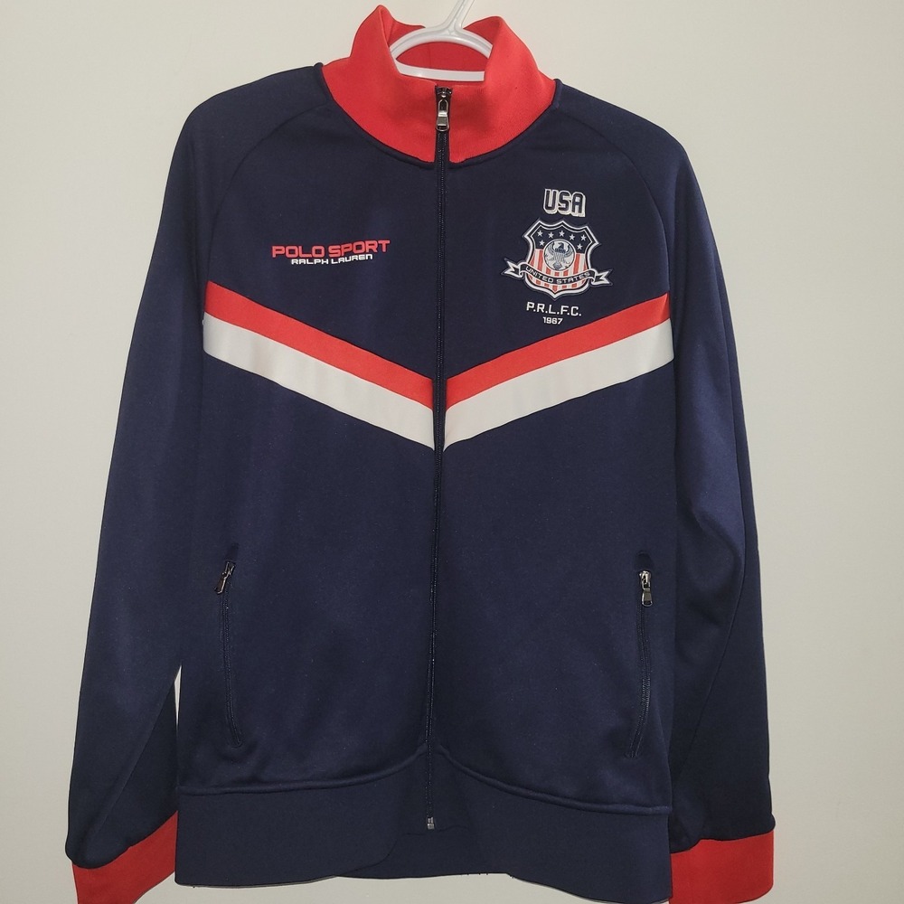 Polo Sport Ralph Lauren USA Football Club Full Zip Track Jacket Men's Size Large